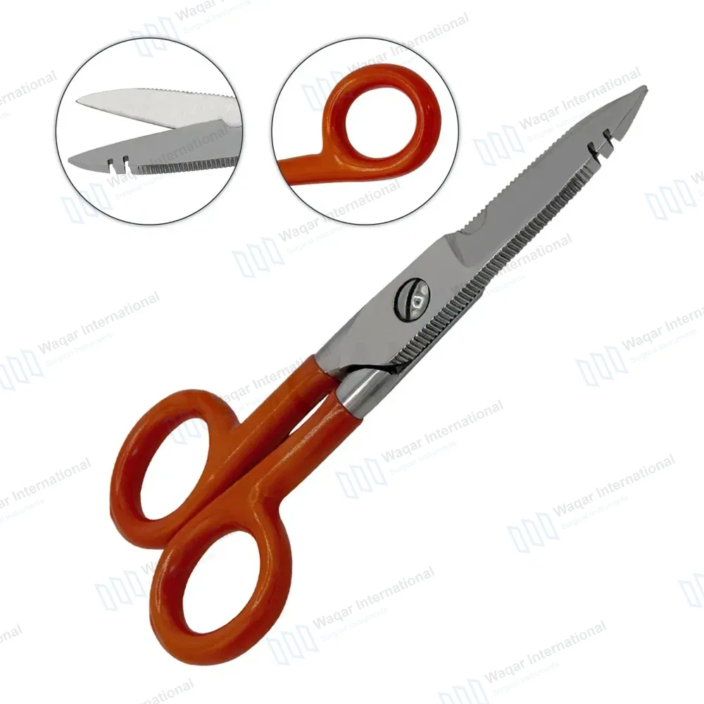 Electrician Scissors 5.25″ for Cutting & Stripping Wires Electrical Repair Tool