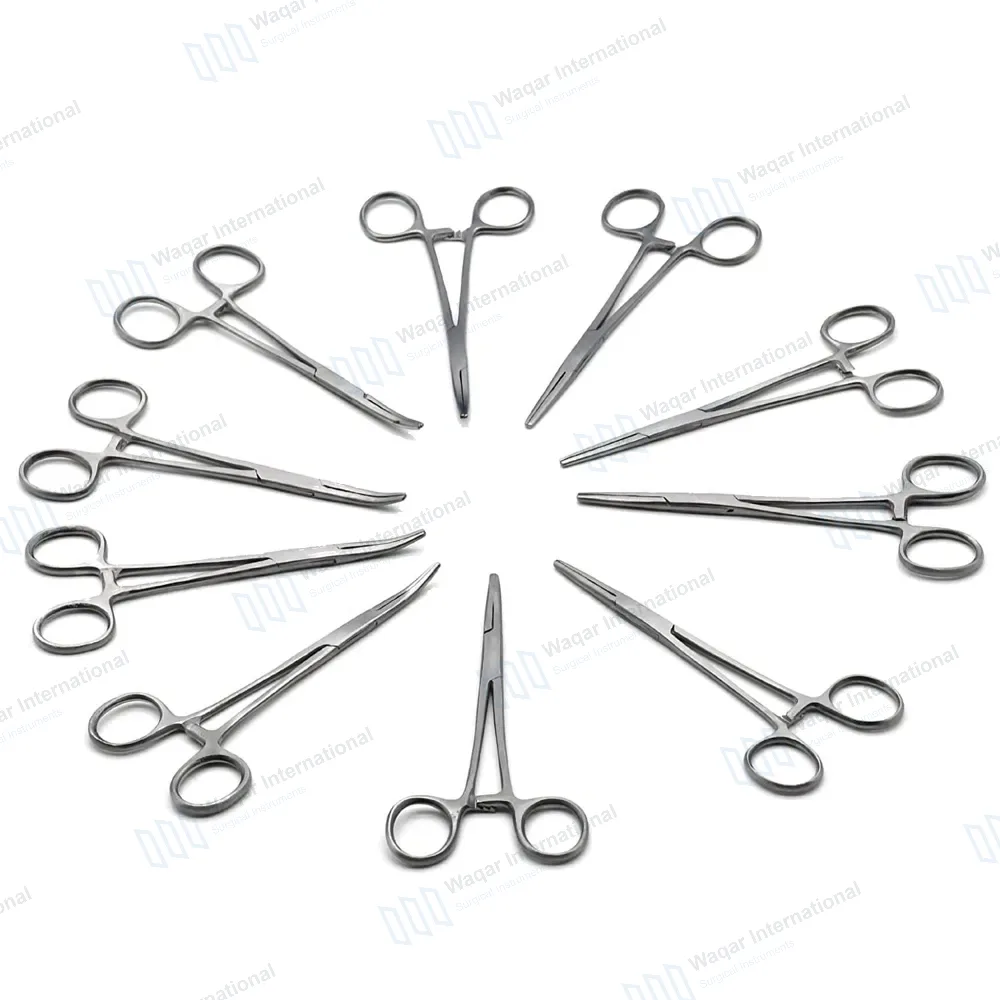10 Pcs Kelly Hemostat Forceps 5.5″ Set Straight Curved