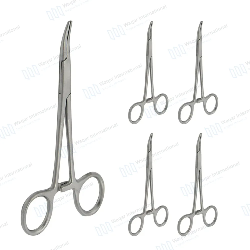 5 Pcs Hartmann Mosquito Hemostat Forceps Set 3.5″ Curved