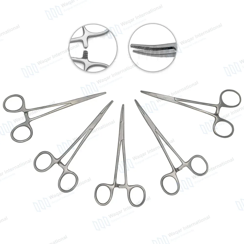 5 Pcs Halsted Mosquito Hemostat Locking Forceps Set 5″ Curved