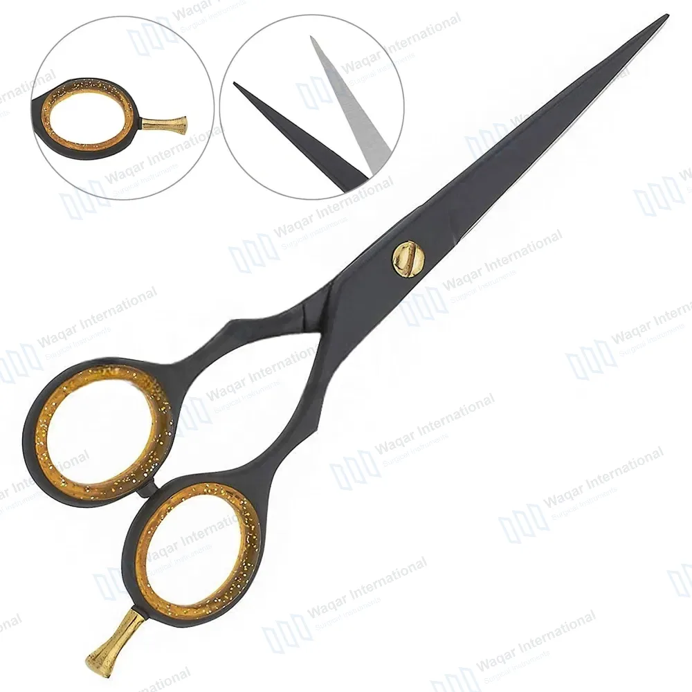 Professional Hair Cutting Black & Gold Barber Shears