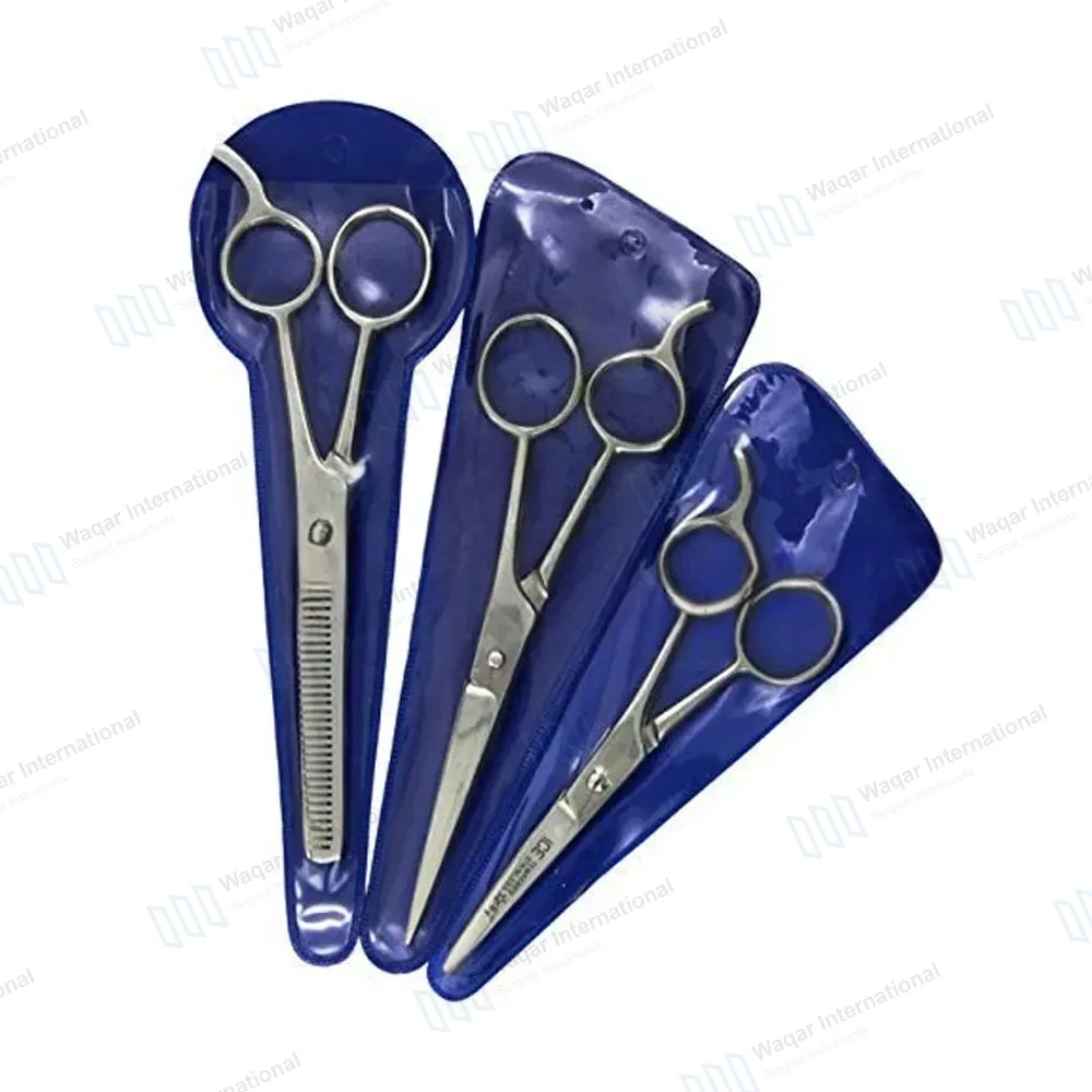 3 Pcs Hair Cutting Scissors Beard Trimming & Thinning Shears 5.5″ 6.5″ 7.5″ Set