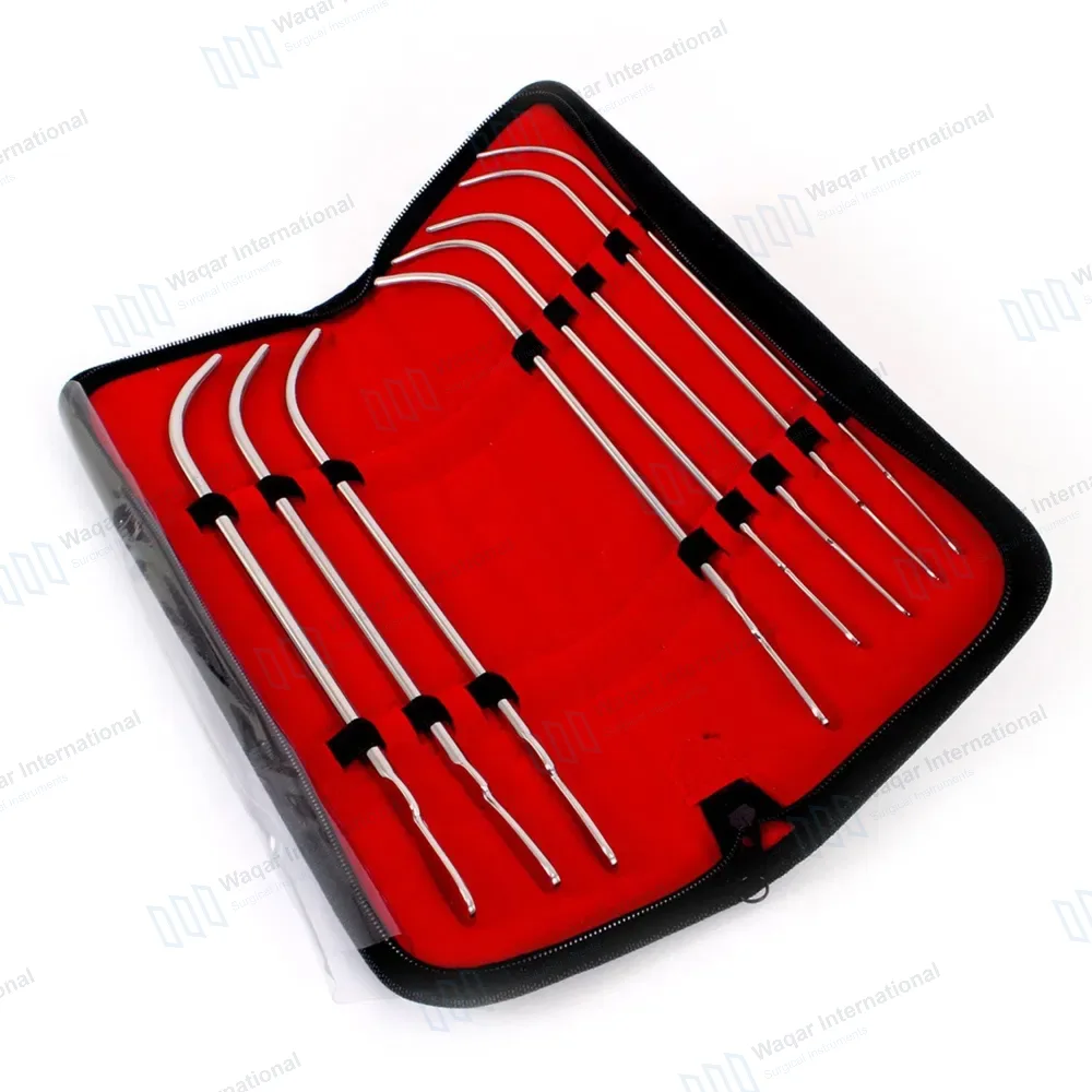 8 Pcs Van Buren Urethral Sounds Set 11″ J-Shaped Curved