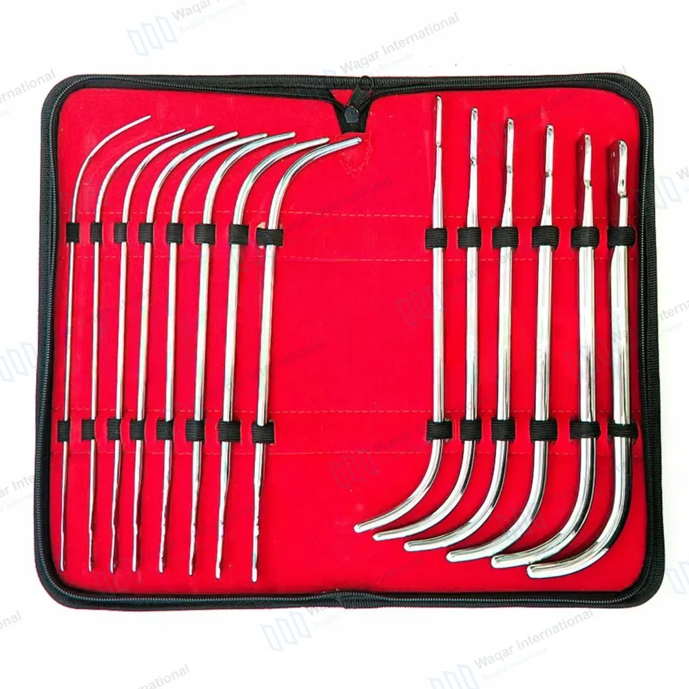 Van Buren Urethral Sounds 14 Pcs Set 11″ J-Shaped Curved