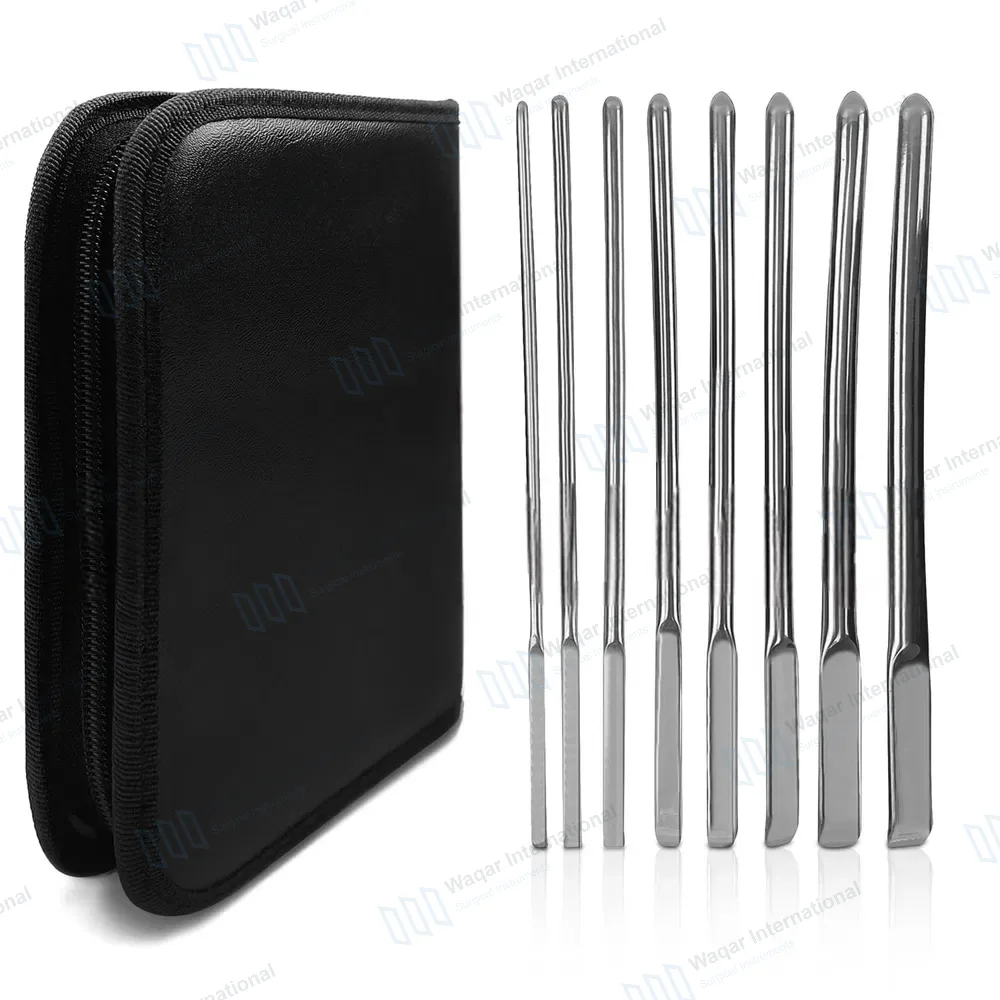 8 Pcs Hegar Uterine Dilator Set 7.5″ Single Ended