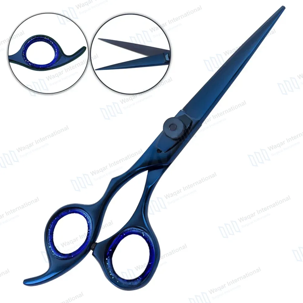 Blue Razor Edge Plasma Coated Barber Scissors 7.5″