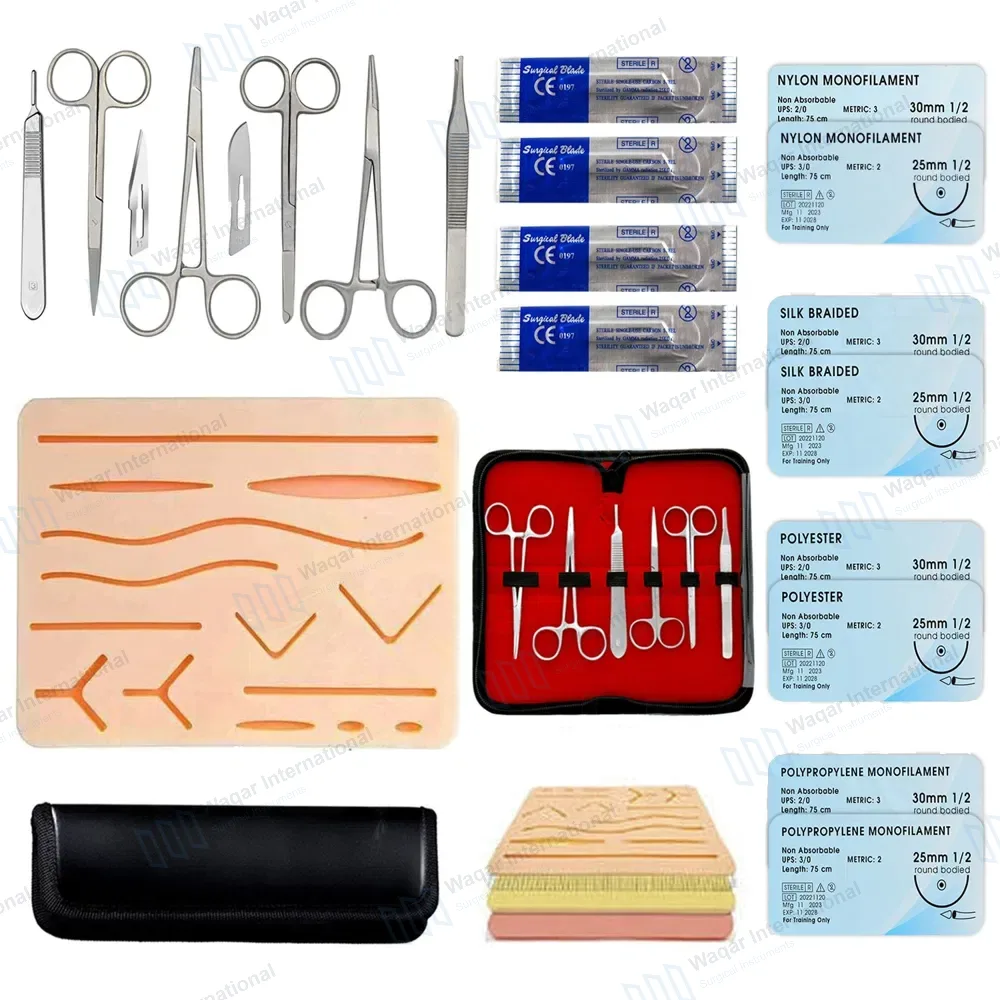 19 Pcs Suture Practice Kit with Pad for Medical Veterinary Students