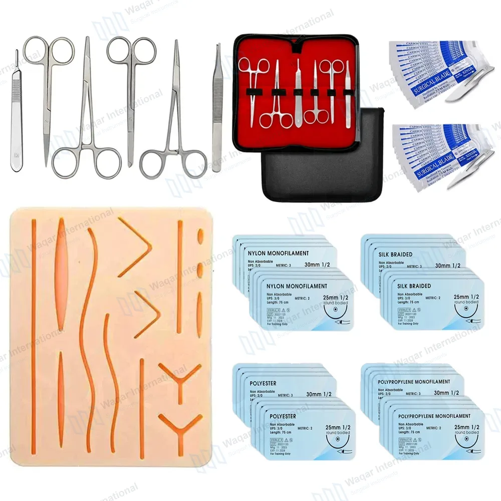 59 Pcs Practice Suture Kit with Pad for Medical Veterinary  Students