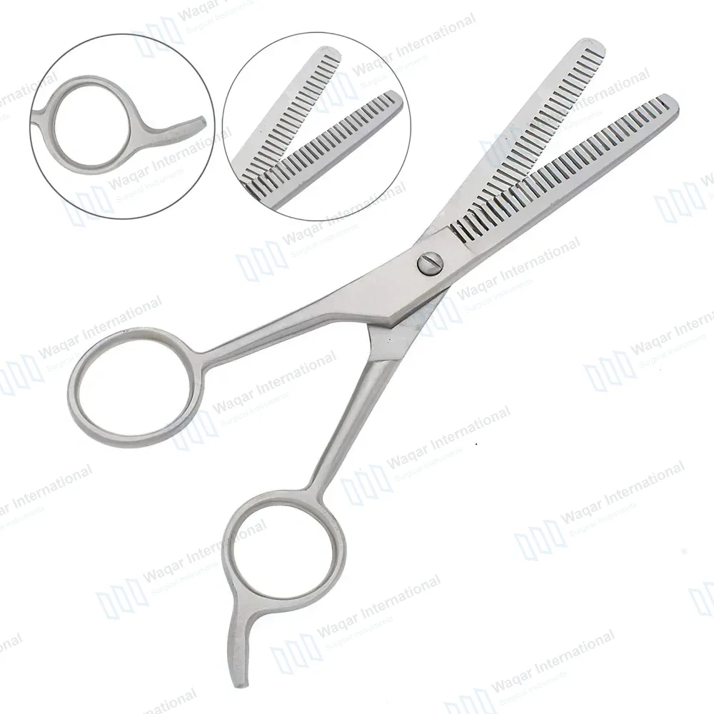 Double Edged Professional Hair Thinning Shears 6.5” Silver