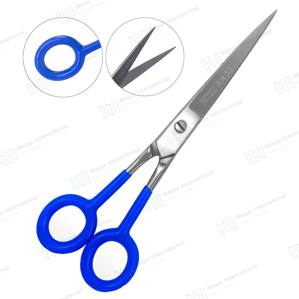 Professional Straight Supercut Barber Scissors 7″ Blue Handle