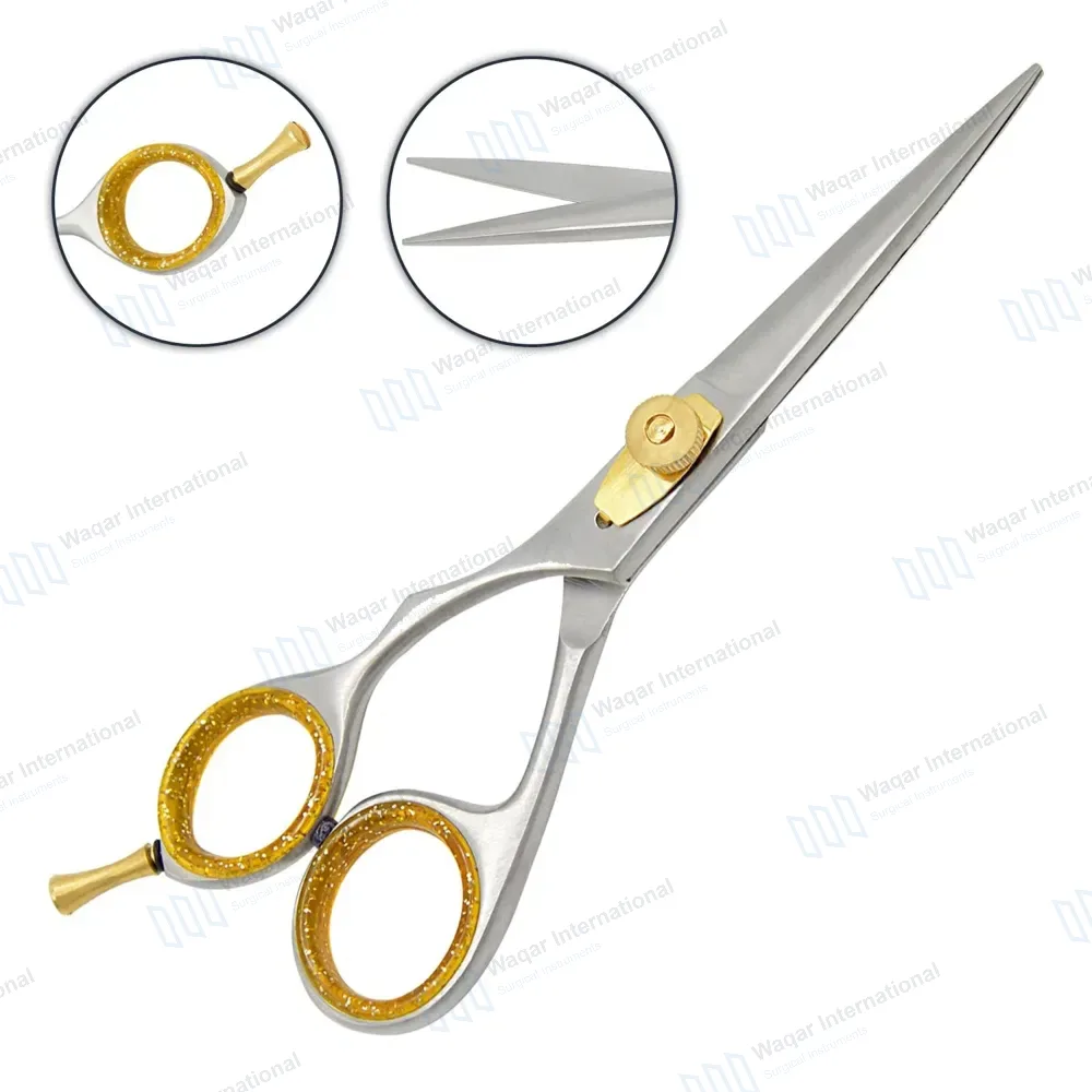 Professional Super Cut Barber Scissors 5.5″ Gold + Silver