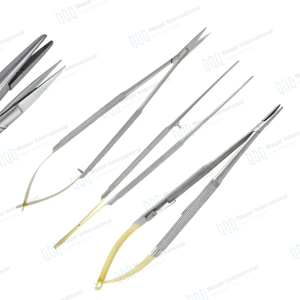 3 Pcs TC Castroviejo Micro Surgery Set Straight
