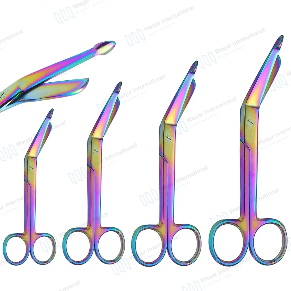 4 Pcs Rainbow Lister Bandage Scissors Set