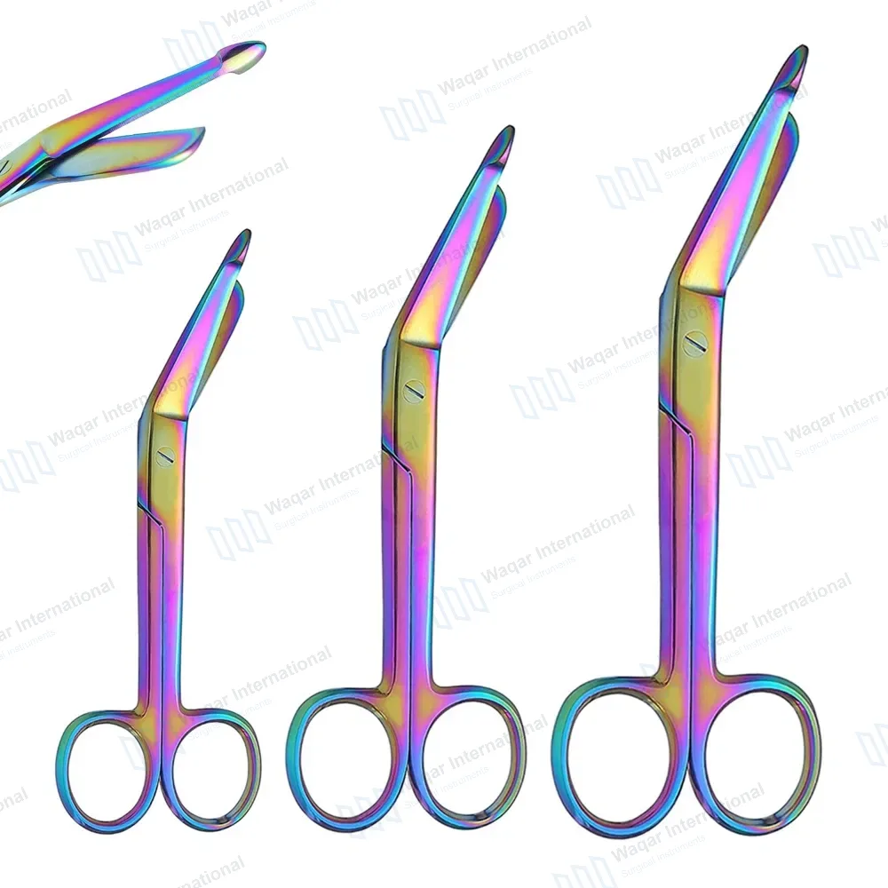 3 Pcs Rainbow Lister Bandage Scissors Set