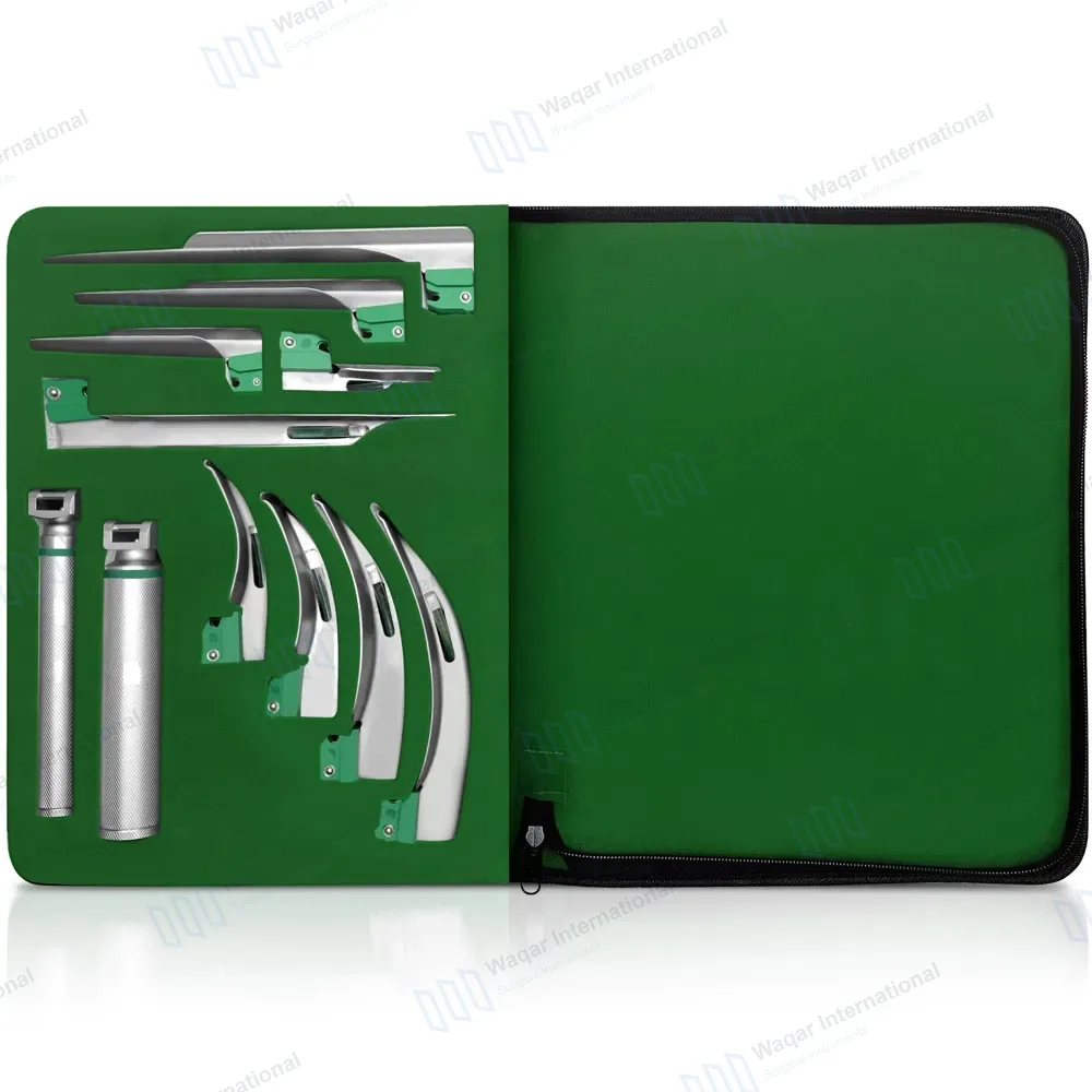 11 Pcs Fiber Optic Macintosh & Miller Disposable Laryngoscope Set