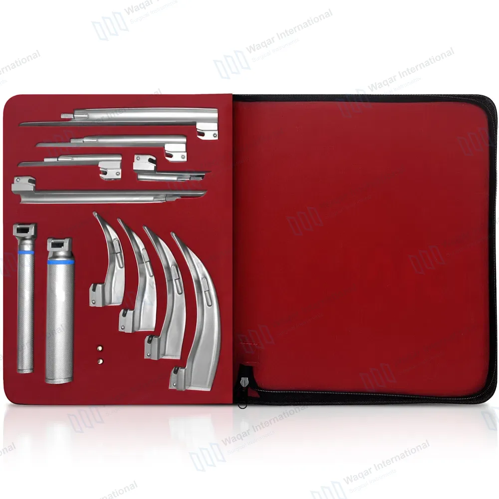 11 Pcs Conventional Macintosh & Miller Combo Laryngoscope Set