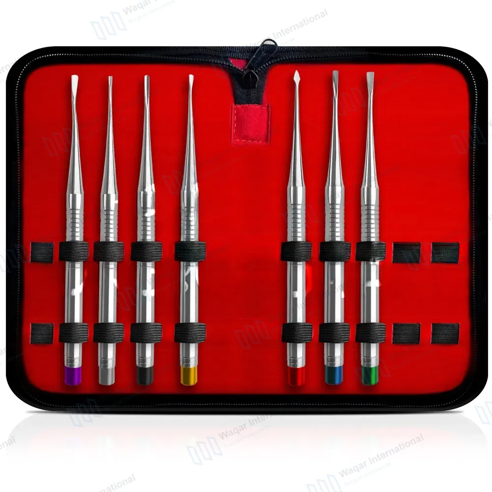 7 Pcs PDL Luxating Root Elevator Color Handle Set