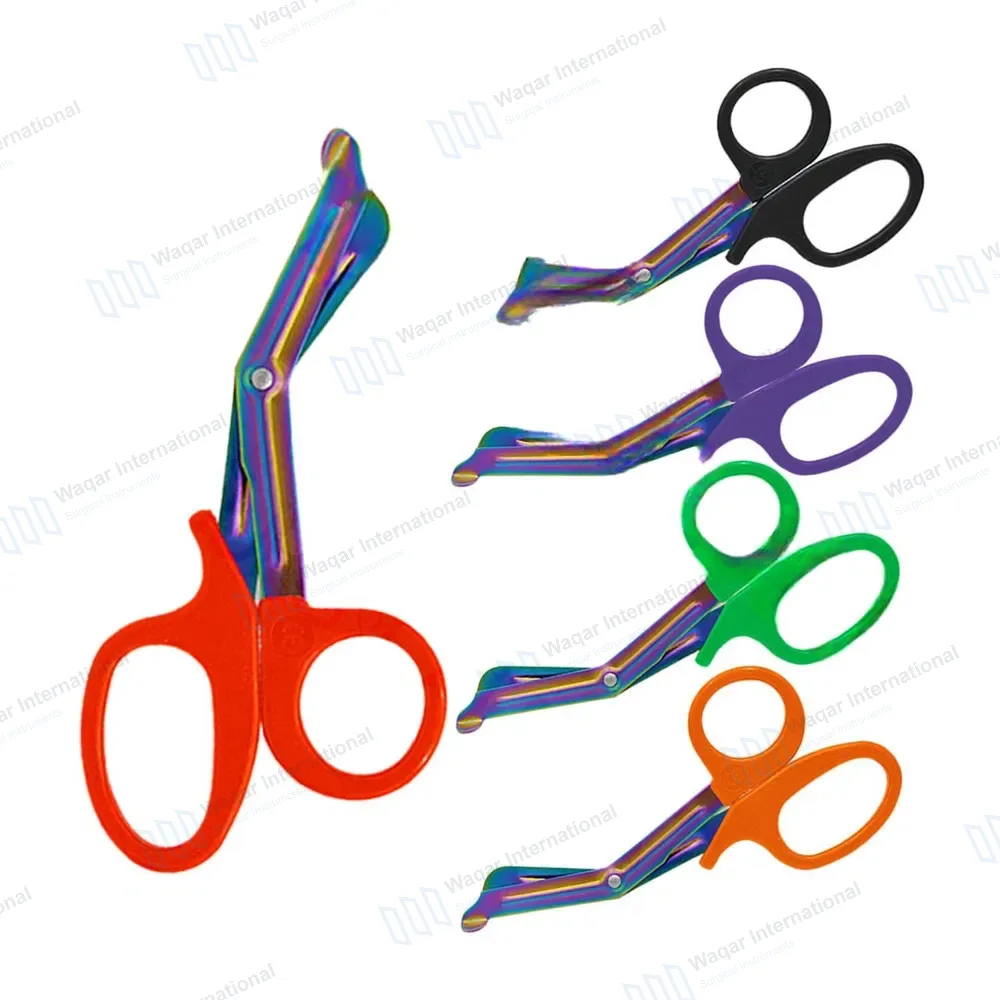 5 Pcs EMT Trauma Shears Set 7.25″ Rainbow Blades with Colored Handles