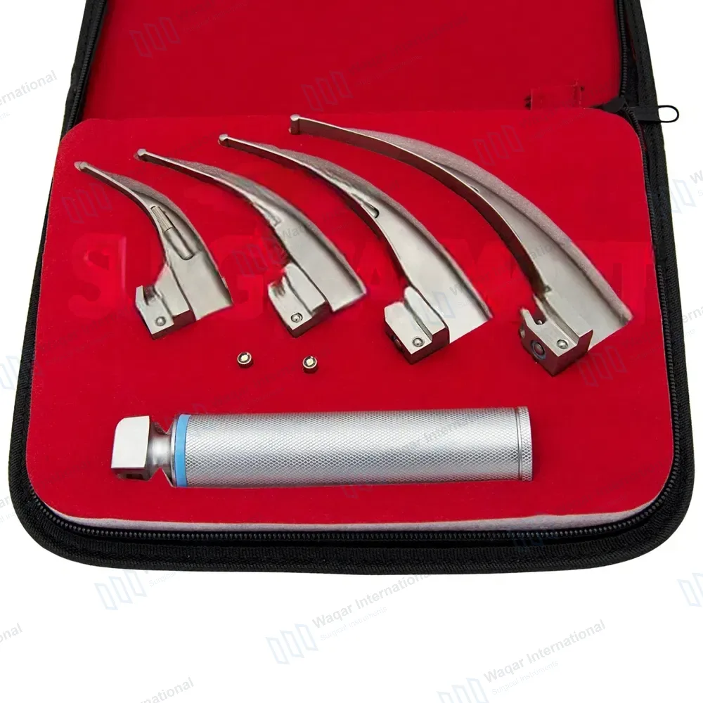 4 Pcs Macintosh Laryngoscope Set with Handle