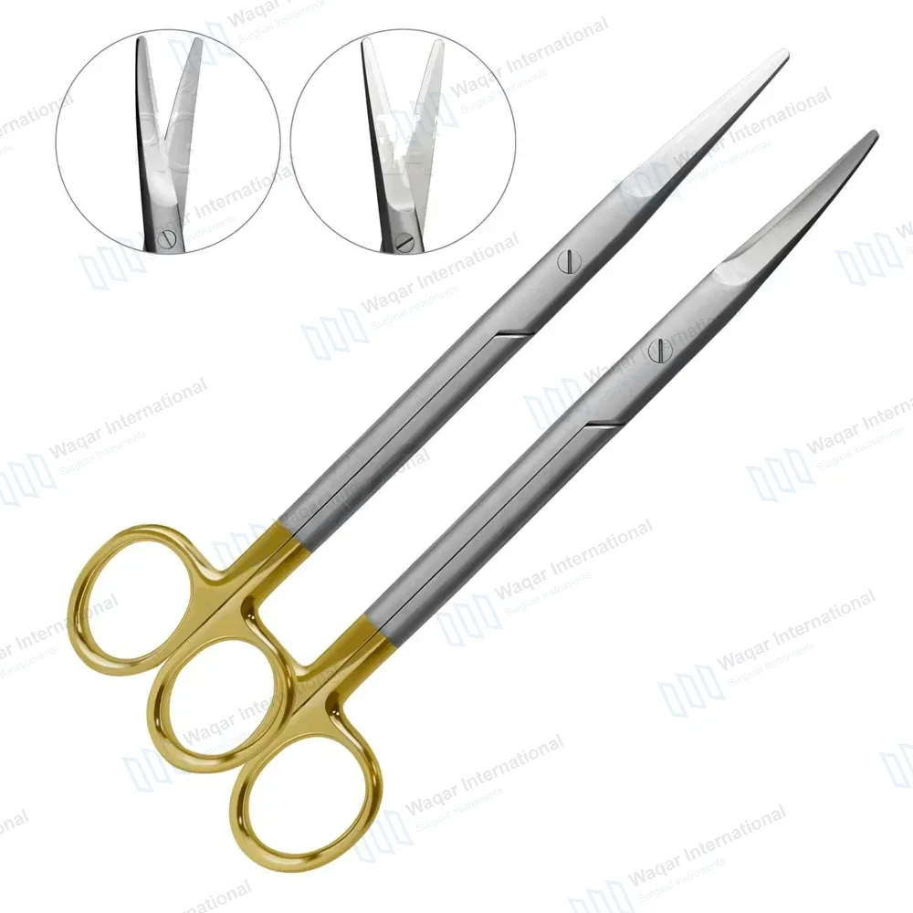 Set of 2 Pcs Tc Mayo Scissors 8″ Straight & Curved