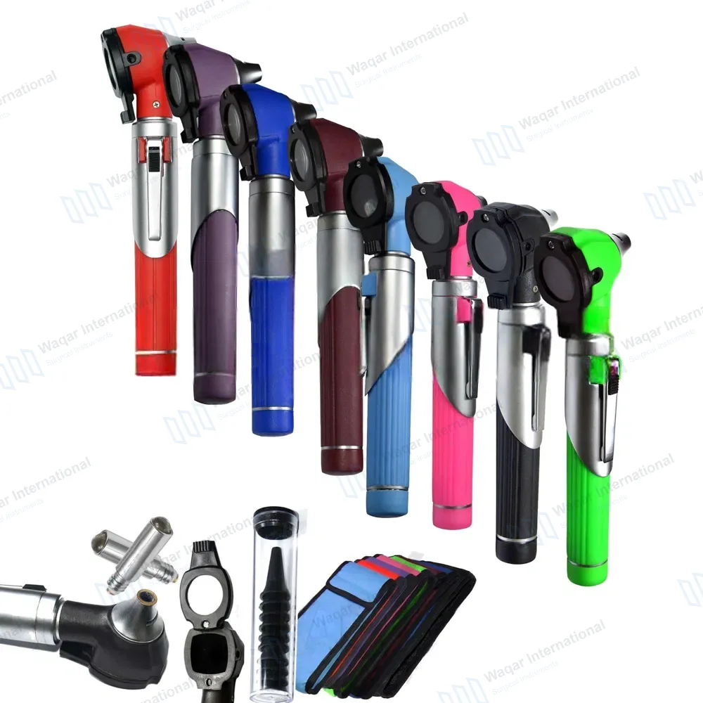 8 Fiber Optic Mini Pocket Otoscope Set
