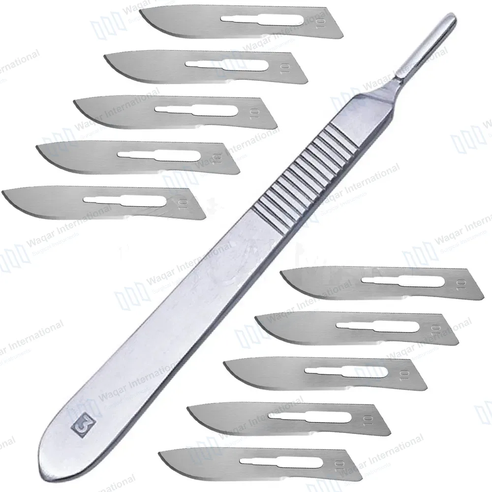 10 Sterile Surgical Blades #10 with Scalpel Knife Handle #3
