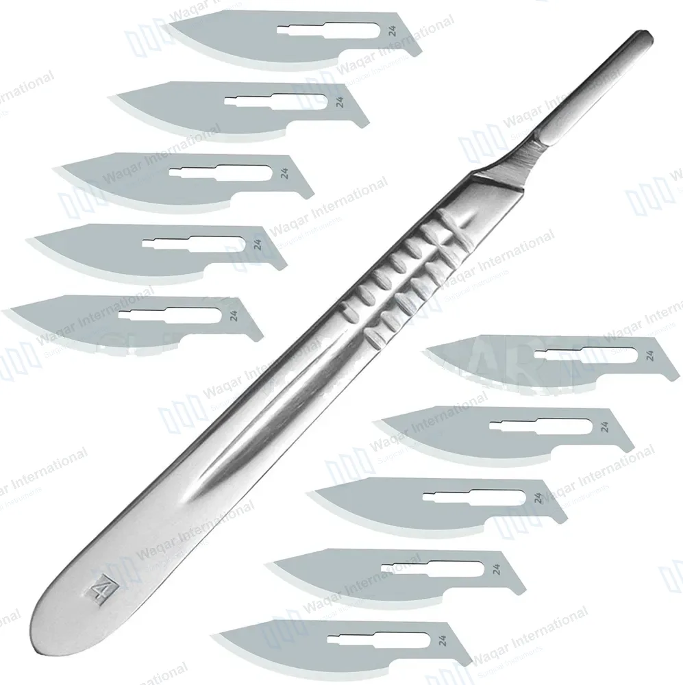 10 Sterile Surgical Blades #24 with Scalpel Knife Handle #4