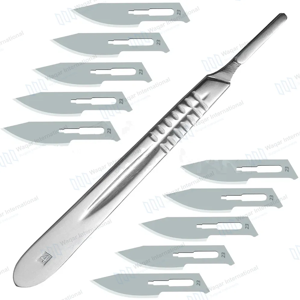 10 Sterile Surgical Blades #23 with Scalpel Knife Handle #4