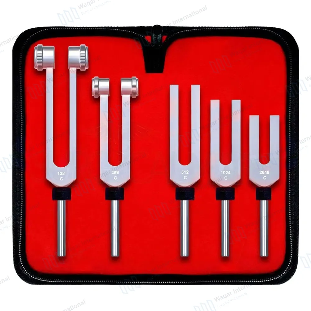 5 Pcs Tuning Fork Set with Carrying Case