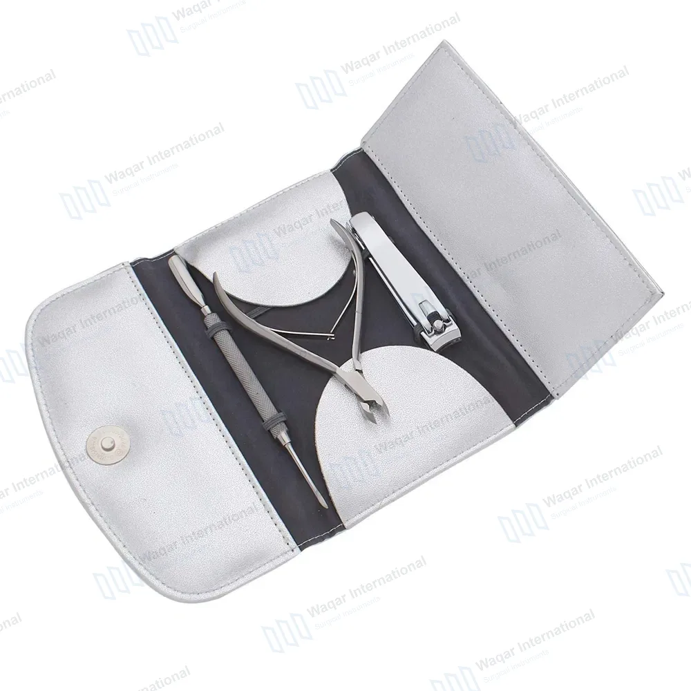 3 Pcs Manicure Set with Silver Carrying Case