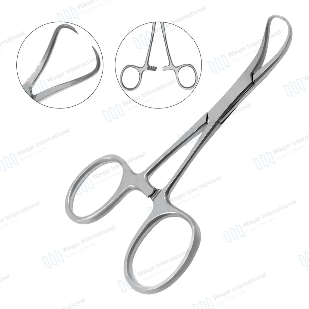 Backhaus Towel Clamps Forceps 5.25″ (13.3cm) Curved Pointed Jaws