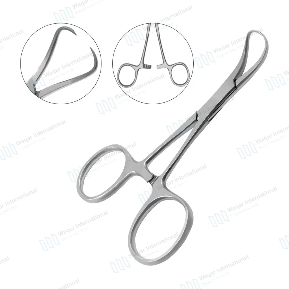 Backhaus Towel Clamp Forceps 3.5″ (3.9cm) Curved Pointed Jaws