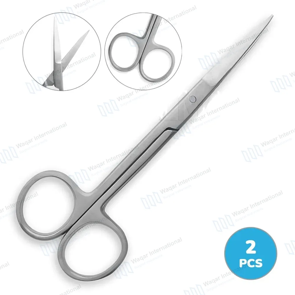 2 Iris Scissors 4.5″ Straight Surgical Dental