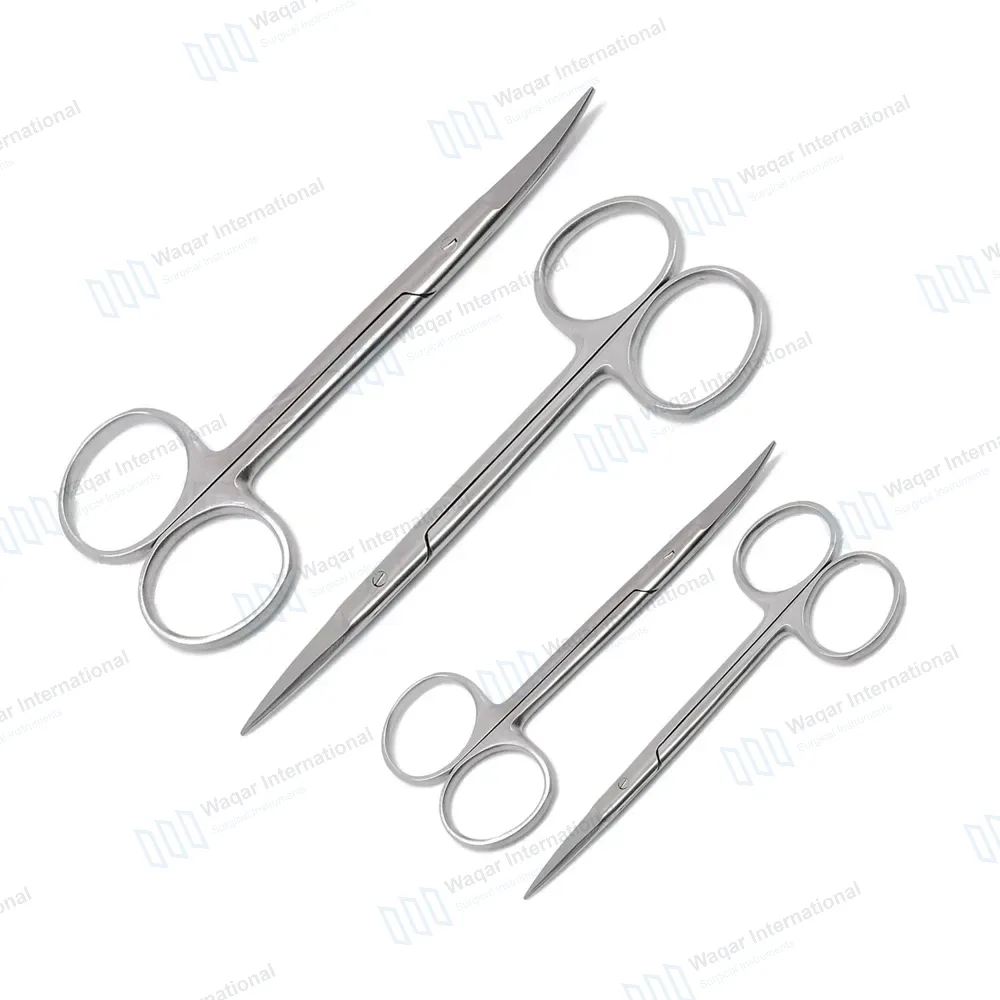 4 Iris Micro Surgery Delicate Ophthalmic Scissors Straight/Curved 4.5″ + 3.5″