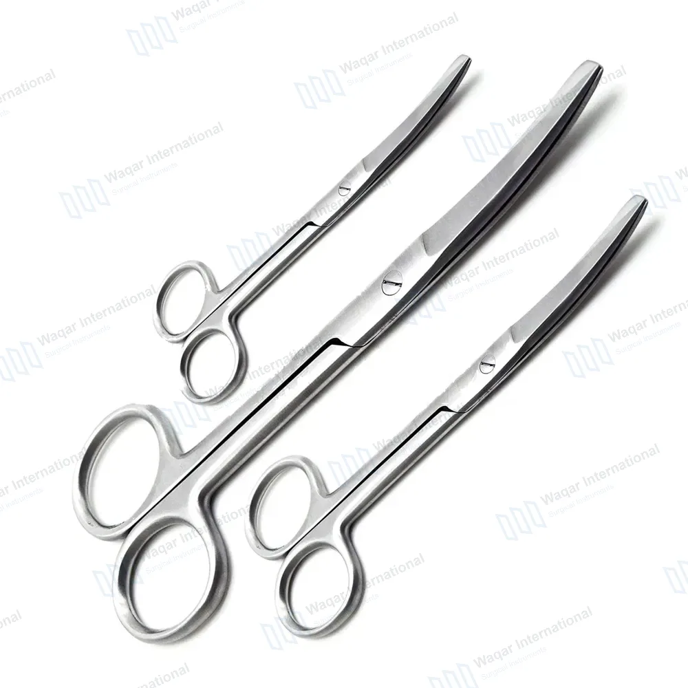 3 Operating Scissors 4.5″+5.5″+6.5″ Curved Sharp Blunt