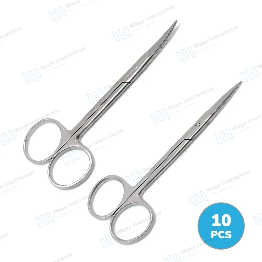 10 Assorted Iris Scissors 3.5″ Straight + Curved