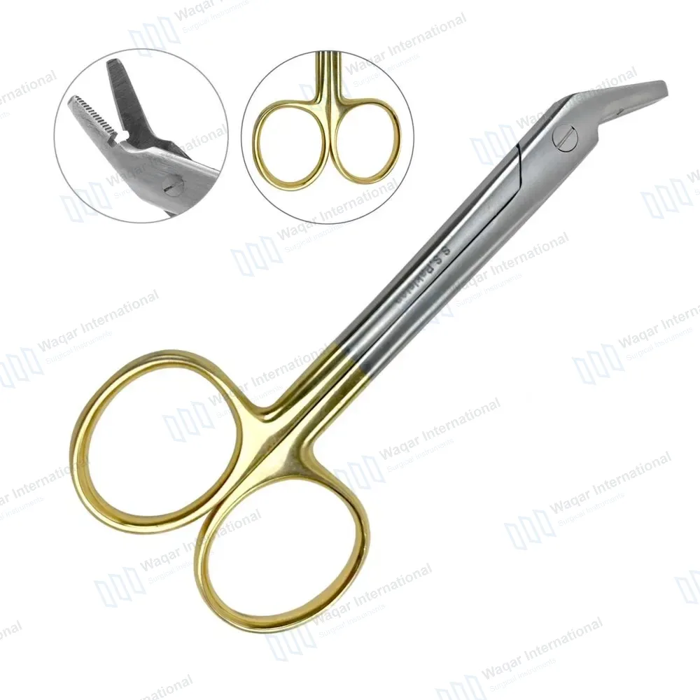 T/C Universal Wire Cutting Scissors 4.75″ Angled with Notch