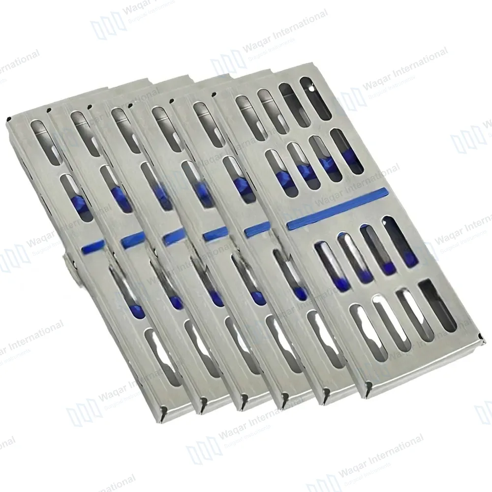 6 Sterilization Tray Sterile Dental Cassettes 7.25″ X 2.5″ Upto 5 Instruments