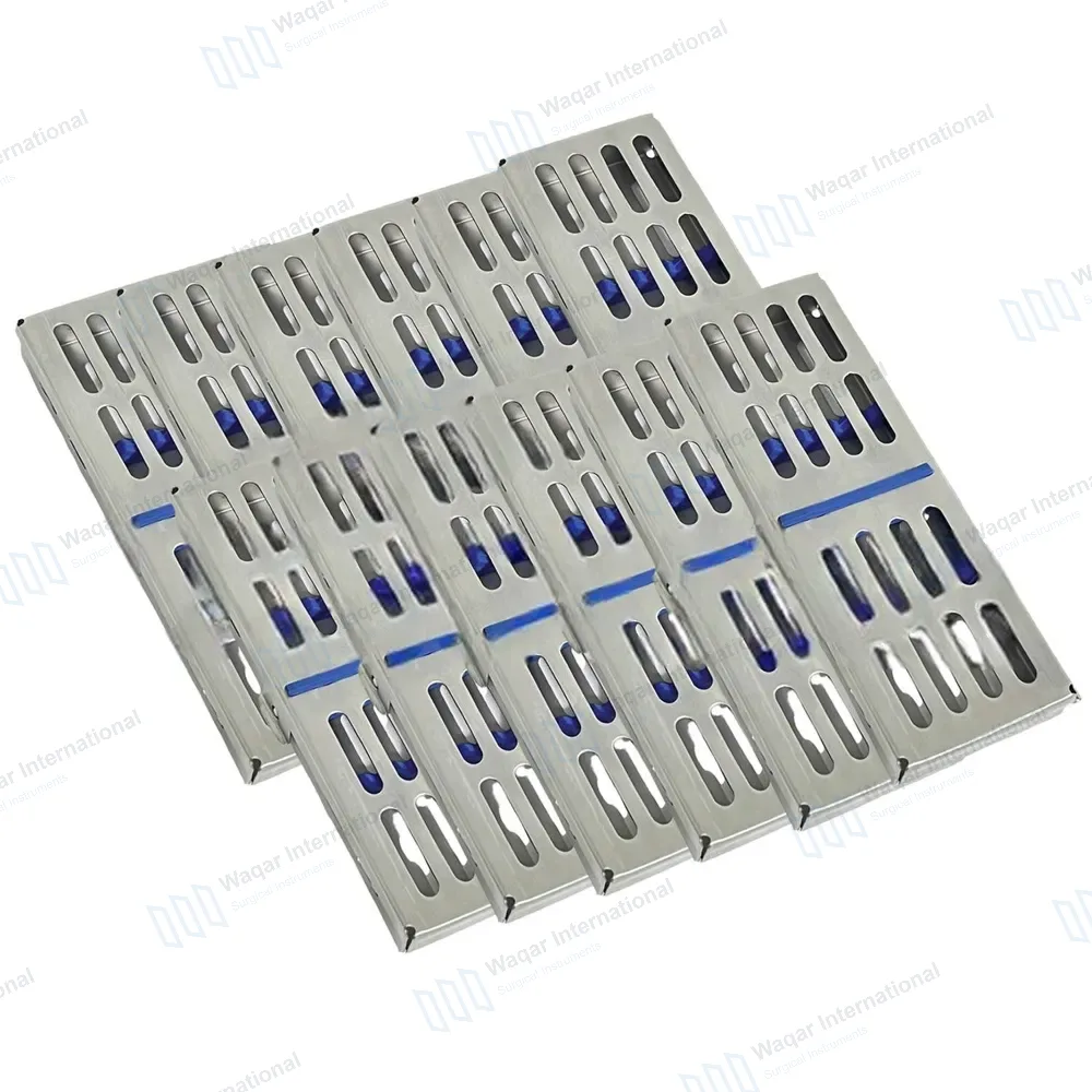 12 Sterilization Tray Sterile Dental Cassettes 7.25″ X 2.25″ Upto 5 Instruments