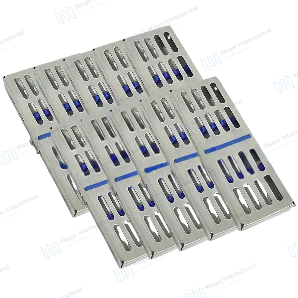 10 Dental Surgical Sterilization Cassette Racks Box 7.25″ X 2.25″ Upto 5 Instruments