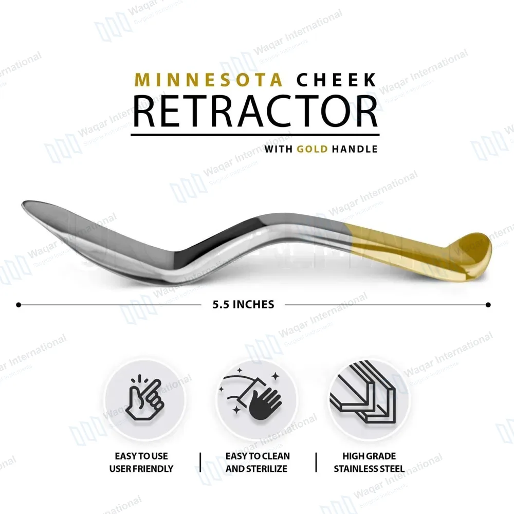 Minnesota Cheek Retractor 5.5″ Half Gold Handle
