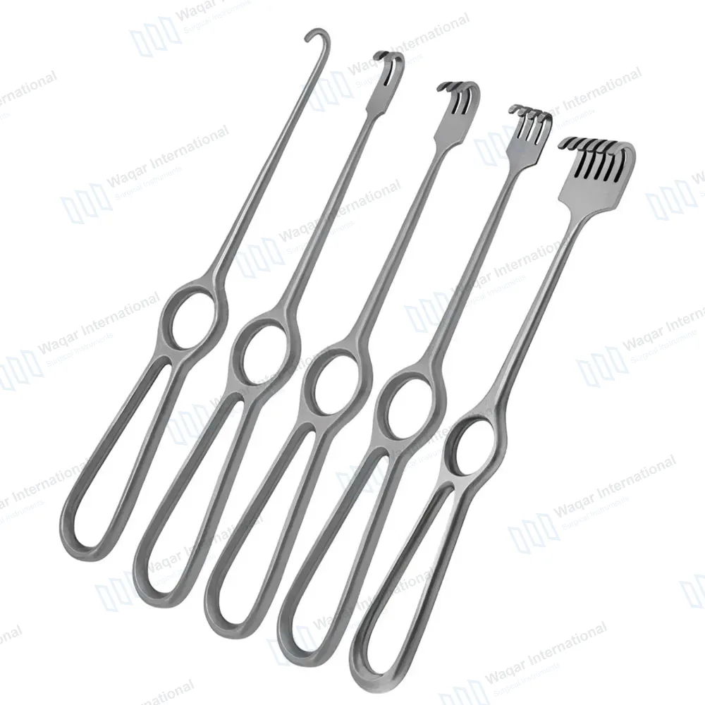 5 Volkmann Blunt Retractors 8.5″ (21.6cm) with Ring Handle