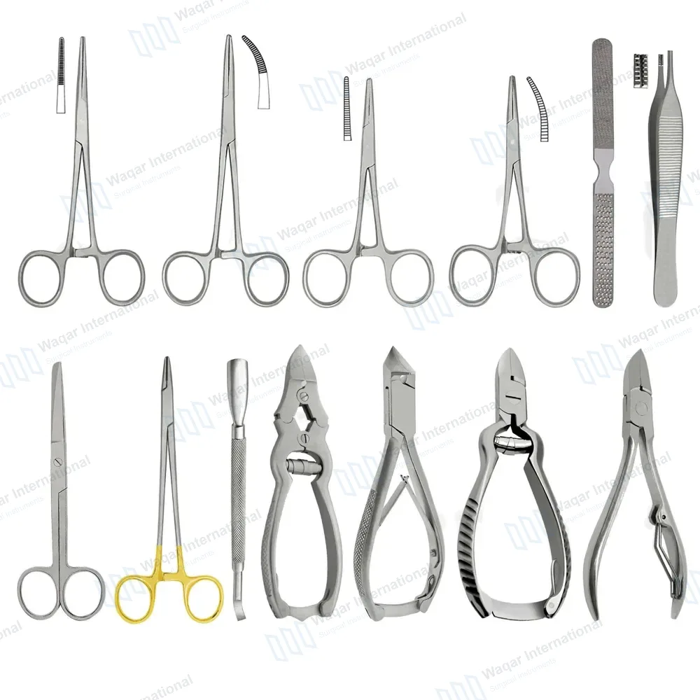 13 Pcs Podiatry Pack Toenail Foot Care Instruments