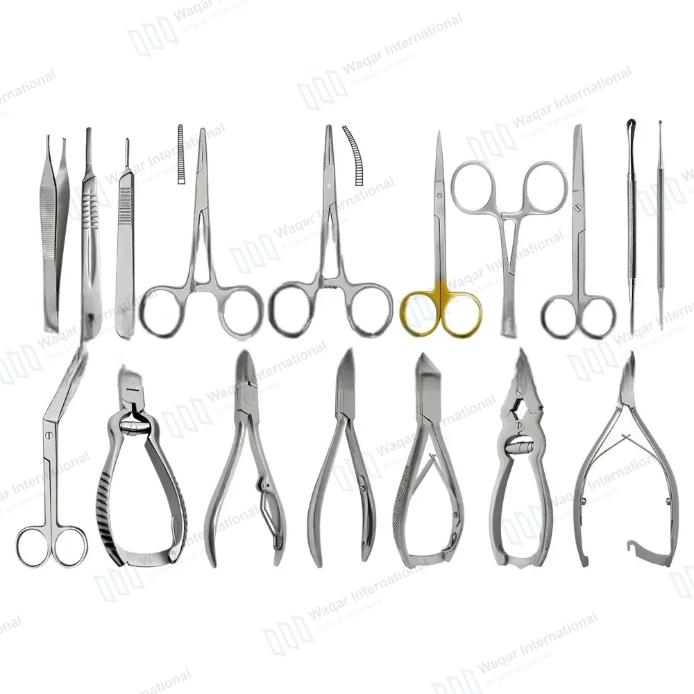 17 Pcs Podiatry Pack Foot Care Chiropodist Tools