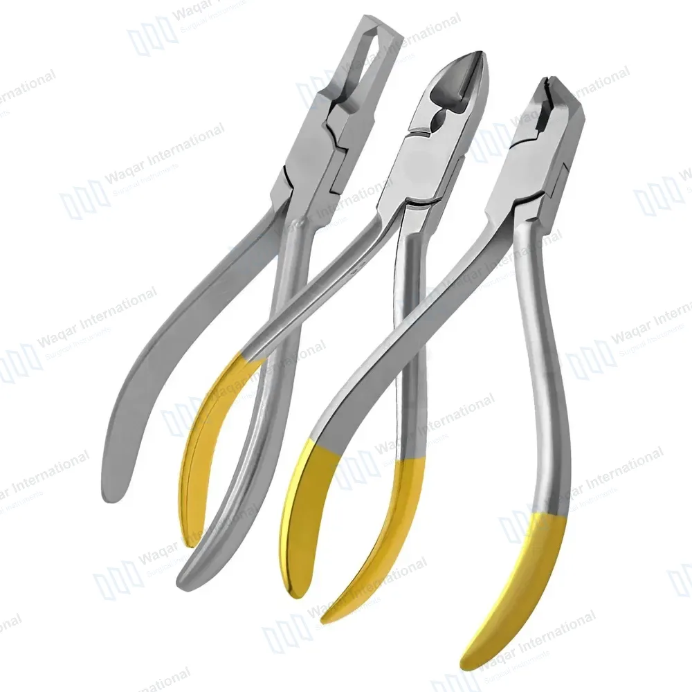 3 Orthodontic Pliers Set Bracket Remover TC Hard Wire & Distal End Cutter