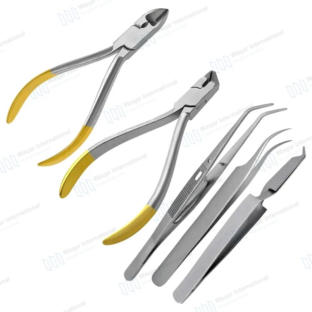 Ortho Kit of 5 Hard Wire Cutter Distal Cutter Bracket Holding Tweezer