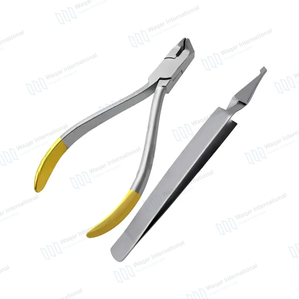 2 Pcs Distal End Cutter Bracket Tweezers Dental Orthodontics Lab Kit