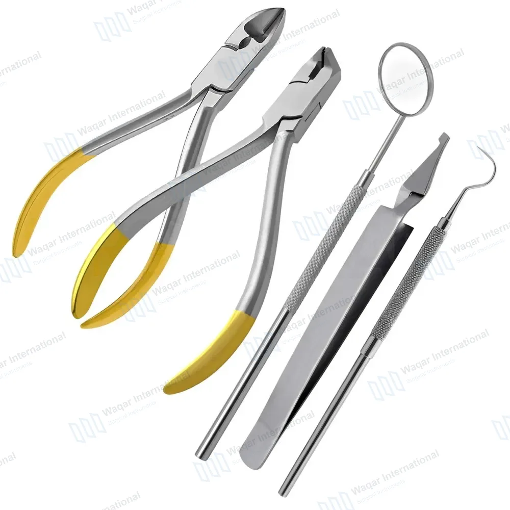 Bracket Holding Tweezers Hard Wire Cutter Probes Ortho Essentials Kit