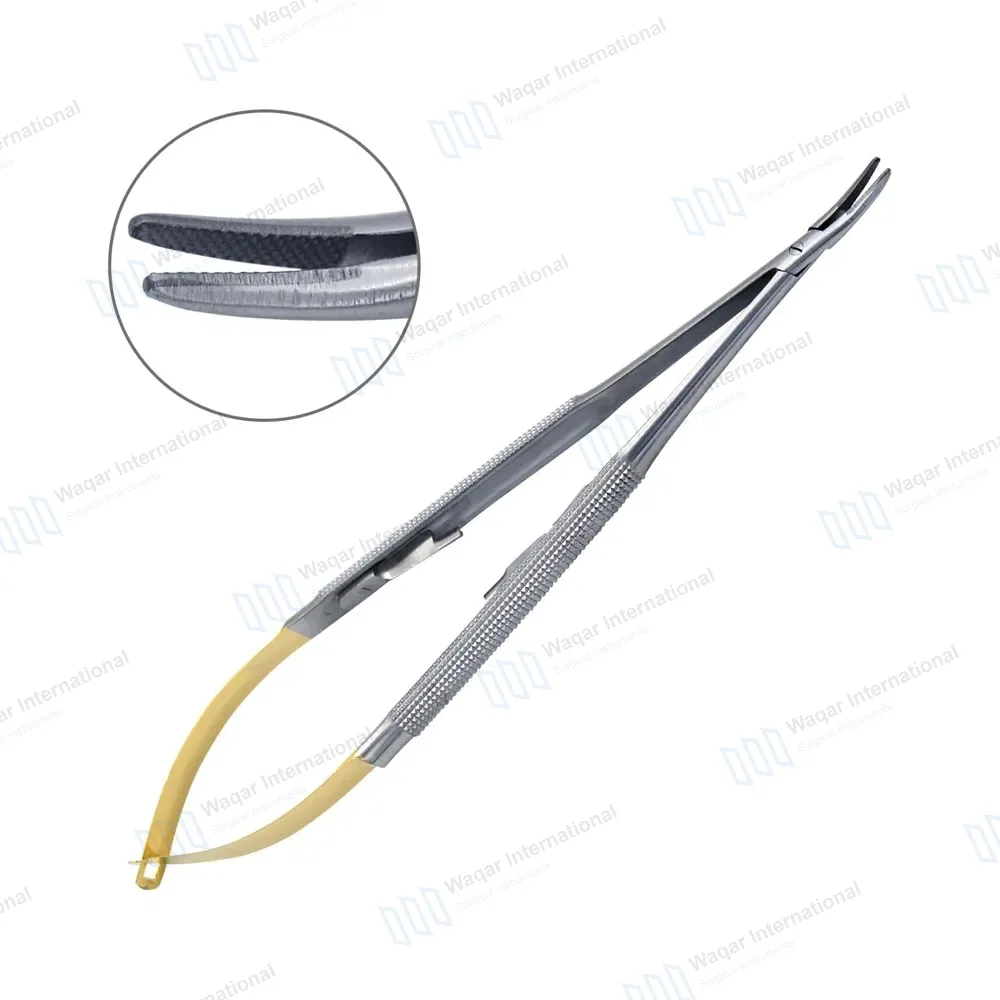 TC Castroviejo Needle Holder 5.5″ Curved Surgical Dental