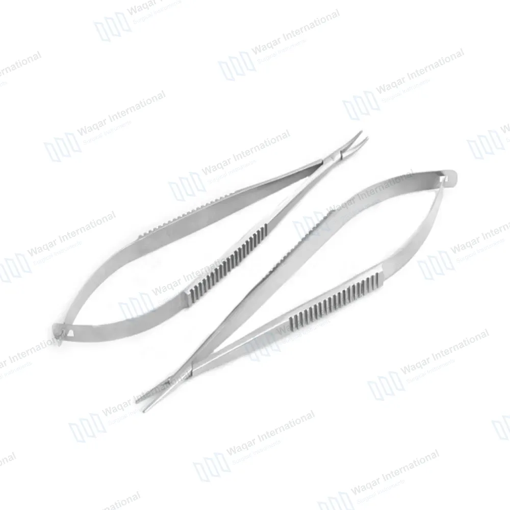 Set of 2 Castroviejo Needle Holder 5.5″ Curved/Straight without Lock Surgical